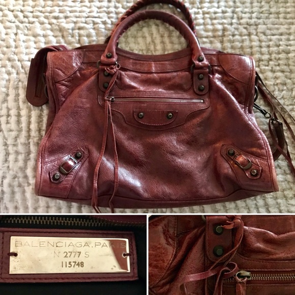 balenciaga bordeaux bag